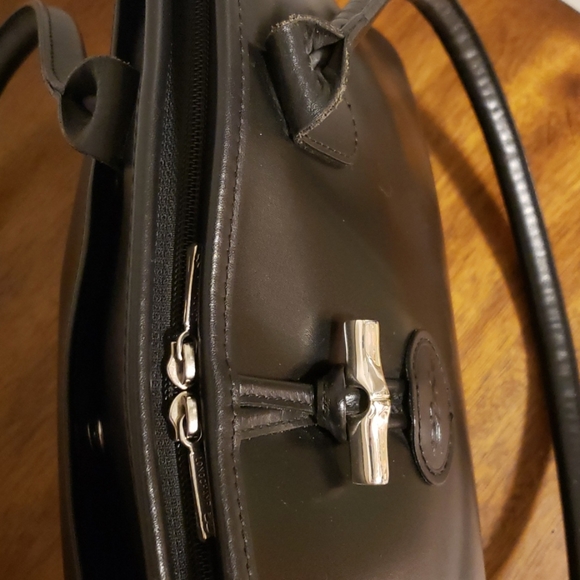 Black Longchamp Roseau Domed Shoulder Bag - Picture 7 of 13